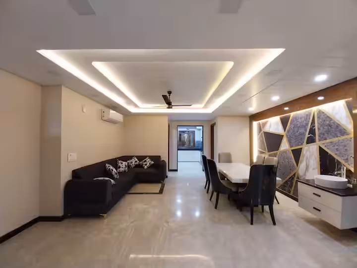 Bright furnished room in a birchandbrick home
